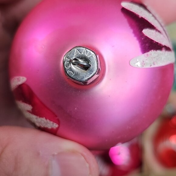 Christmas Ornament Baubles Vintage 9pcs Mercury Glass Poland 2.3" X 2.7" Round - Picture 4 of 16